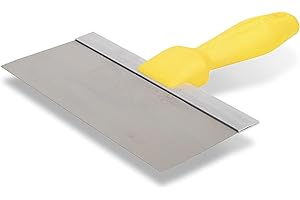 WAL-BOARD TOOLS Yellow Plastic Handle Drywall Taping Knife, 10 Inch Stainless Steel Blade, Made in The USA, 021-040