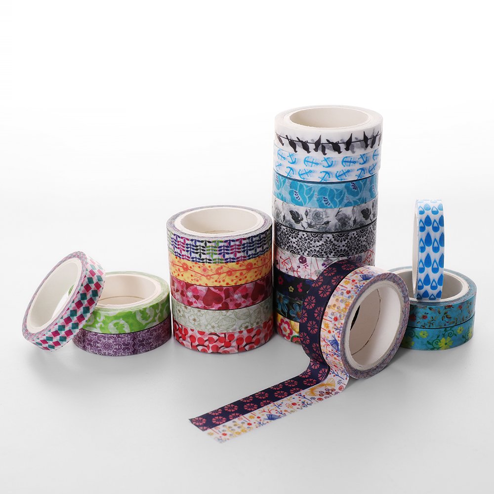 48 Rolls Washi Tape Set 8mm Wide Decorative Masking Tape, Colorful