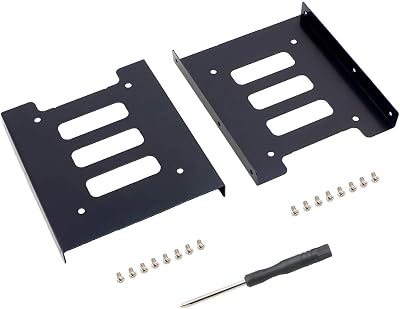 SAISN Mounting Bracket 2.5 to 3.5 Inch HDD SSD Mounting Kit 2 Pack Black