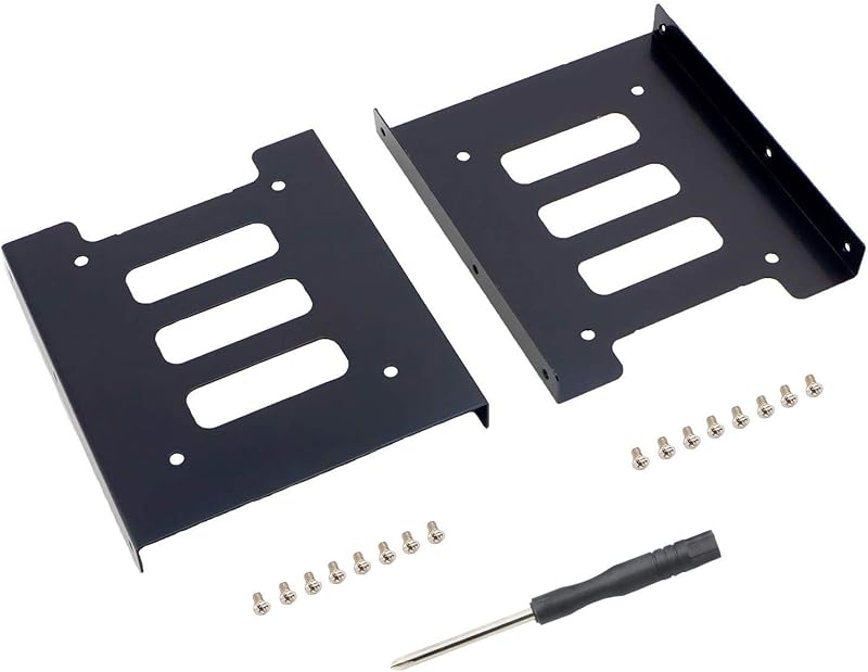 SAISN Mounting Bracket 2.5 to 3.5 Inch HDD SSD Mounting Kit 2 Pack Black