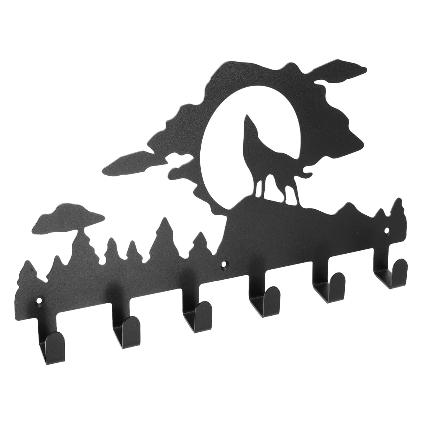 DOITOOL Wall Mounted Coat Hooks Metal Towel Rack Animal Moon Wolf Organizer for Bathroom Door Hanging Key Robe Bag Umbrella Hooks