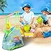 Togather? Extra Large Family Mesh Beach Bag Tote Backpack Toys Towels Sand Away - Blue