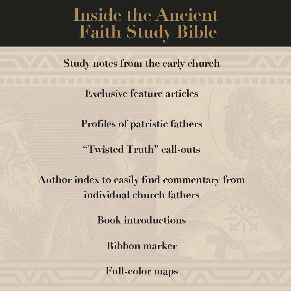 CSB Ancient Faith Study Bible, Brown Cloth Over Board, Black Letter, Church Fathers, Study Notes & Commentary, Articles, Profiles, Easy-to-Read Bible Serif Type