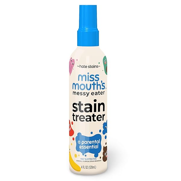 MISS MOUTH’S MESSY EATER STAIN TREATER SPRAY – 4OZ STAIN REMOVER – NEWBORN & BABY ESSENTIALS – NO DRY CLEANING FOOD, GREASE, COFFEE OFF LAUNDRY, UNDERWEAR, FABRIC