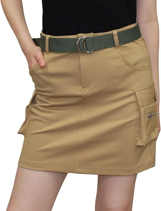Amazon 7555 Be 3l 後ろポケット入ストレッチカーゴスカート 丈長め ベージュ 大きいサイズ 3l デルソル ゴルフウェア レディース スカート 通販