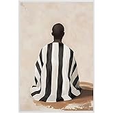 BIGAOYS Black Man Wall Art Canvas African American Painting Fashion Print Traditional African Black ArtPrints Living Room Bathroom Bedroom Poster 16x24 inch Unframed