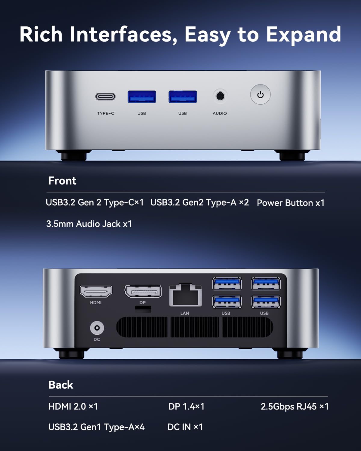 ACEMAGIC M1 Mini PC, Intel Core i9-11900H 32GB DDR4 1TB SSD, Mini Computers (4.9GHz, 8C/16T) PCIe3.0 Type-C/LAN 2.5G/HDMI/DP, 4K Triple Display 11 Pro Mini Desktop PC BT5.2/WiFi6/BT/for Home/Office