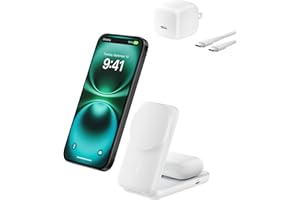 Belkin MagSafe Charger Compatible, 2-in-1 Qi2 Wireless Charging Station 25W, Convertible Wireless Charger for iPhone 17, AirP