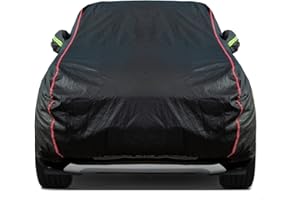 QUYDDC Breathable New Material, Waterproof Car Cover, Locks and Zipper Doors, Sunscreen Waterproof UV Prevention Snowproof Wind and Windproof,Suitable for Indoor Outdoor,for SUV (191" to 200") B12
