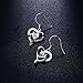 J.Rosée Women's Jewelry Sterling Silver Love Shaped Cubic Zirconia Heart Dangle Earrings