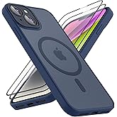 Wanme Funda para iPhone 14 con MagSafe, Carcasa Magnética con 2 Protectores de Pantalla - Funda Protectora Translúcida Antigo