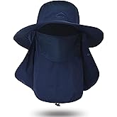 Sun Hat for Men Women, Summer UV Sun Protection Wide Brim Fishing Hat for Men with Face Cover & Neck for Hiking