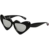 Betsey Johnson Women's Glam & Grace Heart Sunglasses, BLACK, 51 mm