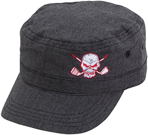 TattooGolf Red Skull Military Style Golf Hat (Black)