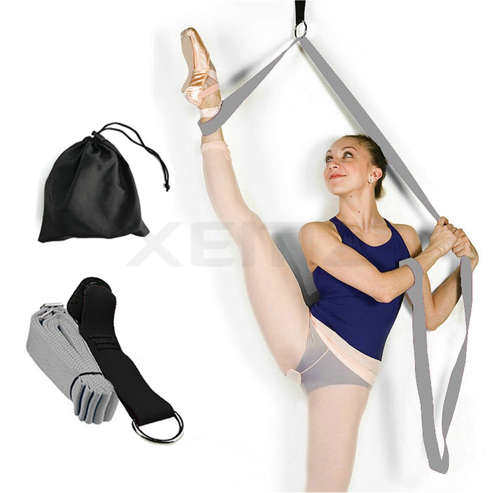 Leg Stretch Band - Door Flexibility Trainer, Improve Leg Stretching Foot Stretcher Band, Perfect Home Equipment for Ballet Dance, Taekwondo Exercise, Gymnastic Training Stretching Strap (grey)