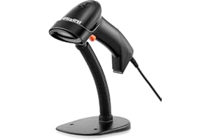 Onewscan USB 1D Barcode Scanner, Handheld Wired Laser Barcode Reader with Stand Plug and Play Bar Code Scanners for Warehouse, Library, Supermarket