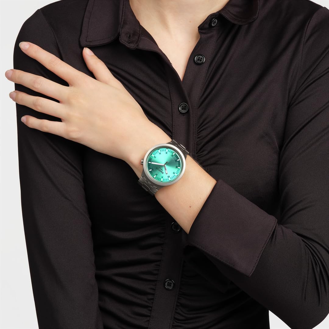 Swatch Big Bold Irony Unisex Watch Casual Plastic Blue Automatic Waterproof Big Bold Irony Aqua Shimmer