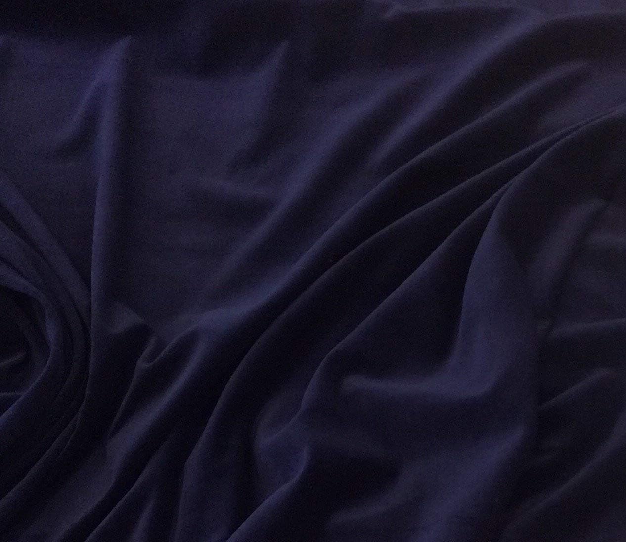 One Metre of Cotton Dressmaking Velvet / Velveteen Fabric - 10 Colours Available (Navy Blue)