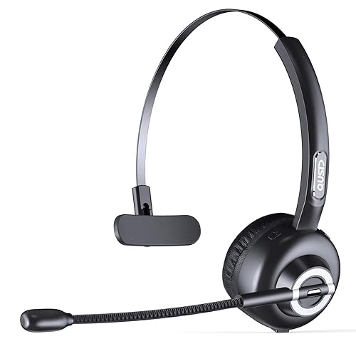 CISNO Bluetooth Headset with Mic, Wireless Over The Head Earpiece