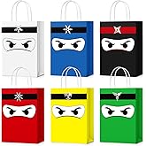 Chivertion 24 Pcs Ninja Gift Bags with Handles Ninja Birthday Party Decorations Party Favor Gift Supplies Candy Treat Goody Bags for Kids