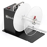 U.S. Solid Automatic Label Rewinder, 1/1.5/3 in Cores Plus Coreless, Bidirectional, up to 4.72 in Wide, 7.87 in Max Roll, up to 8 in/s, Auto-Sync Lift Lever, AC 100-240 V