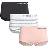Reebok Womens Briefs Underwear - 3 Pack Soft Stretch Performance High Waisted Brief Panties - Seamless Underwear for Women