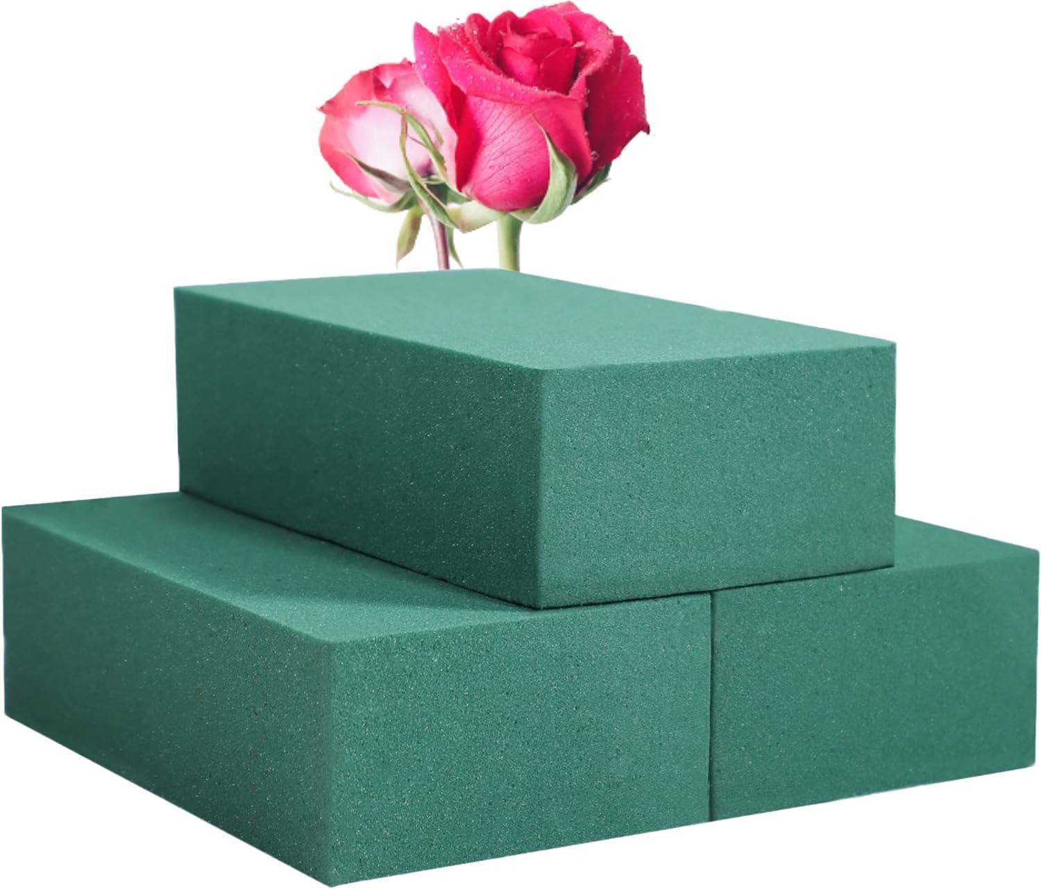 Ximoryn Floral Foam Blocks Pack of 3 Green Wet & Dry for Fresh (22 * 10 * 7CM) & Artificial Flower Arrangement, Plant, Florist Supplies for DIYs, Arts, Crafts & Weddings โ image 1
