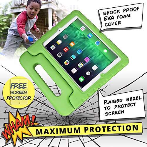 Apple iPad Air case for kids [SHOCK PROOF KIDS IPAD CASE] COOPER DYNAMO Kidproof Child iPad Air 1 Cover for Boys, Girls, Toddlers | Kid Friendly Handle & Stand, Light Weight, Screen Protector (Green) - Thumbnail 3