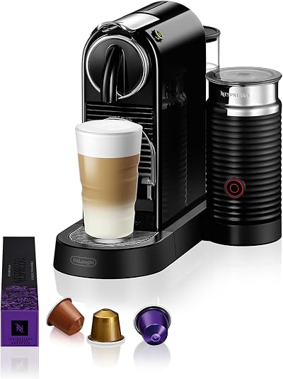 Nespresso CitiZ Milk Coffee Machine with Aeroccino Black ENV267.BAE