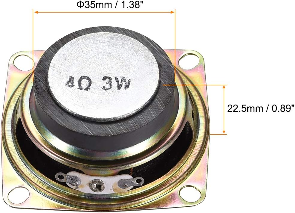 sourcing map 3W 4 Ohm DIY Magnetic Speaker 52mm Square Shape Replacement Loudspeaker 4pcs, 52mm 3w 4 ohm 4pcs - Image 4