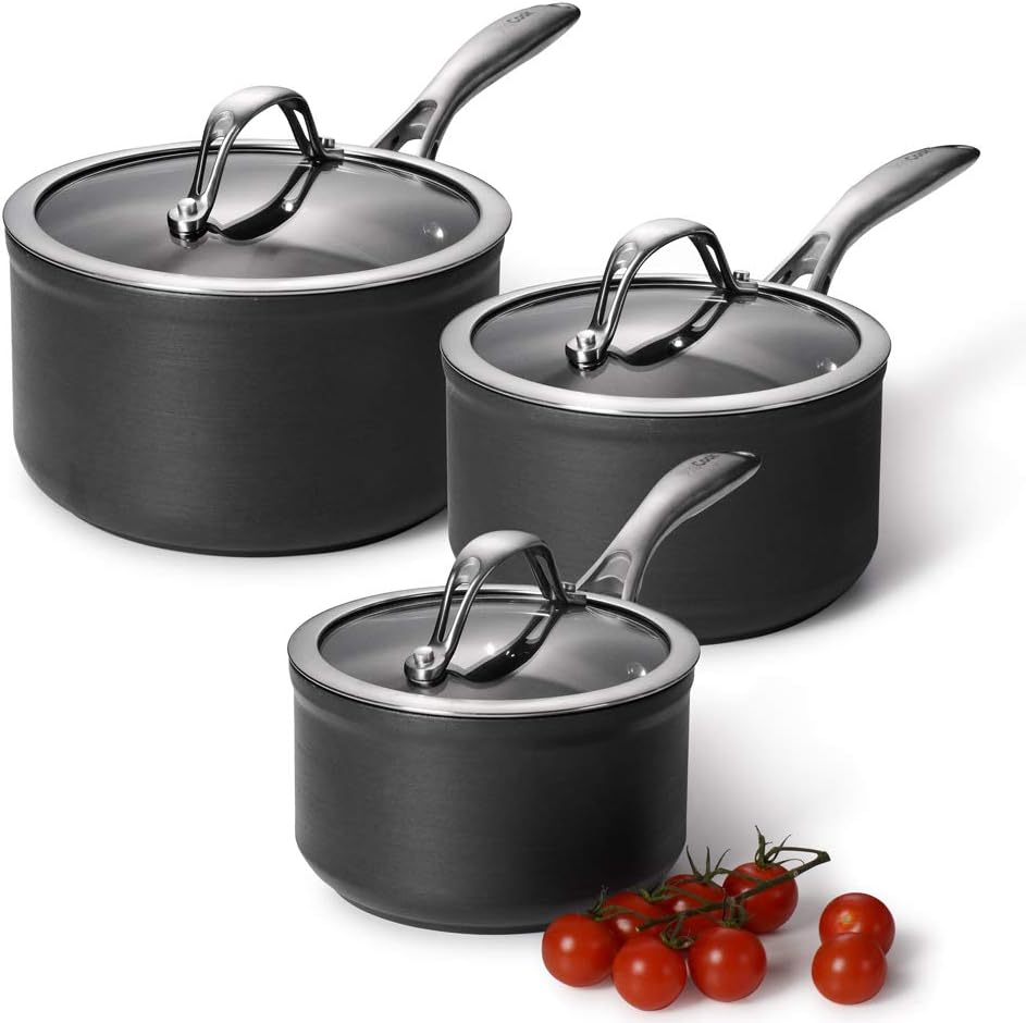 ProCook Professional Anodised NonStick Saucepan Set 3 Piece