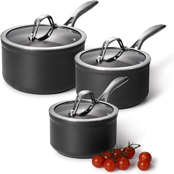 ProCook Professional Anodised NonStick Saucepan Set 3 Piece