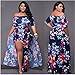VERTTEE Maxi Women's Dress Boat Neck Short Sleeve Plus Size Print Causal Party Club Cocktail Split Women Dress XXL