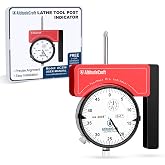 AltitudeCraft Lathe Tool Post Indicator Holder with .0005&Prime; Dial Indicator | Rigid Holder Fits AXA/BXA 1/2&Prime; Quick-Change Tool Posts for 4-Jaw Chuck Centering, Runout Checks, and Rotary Tables