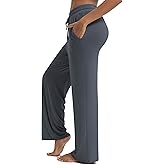 Maxbee Wide Leg Pants for Woman, Loose Sweatpants Women with Pockets,Baggy Casual Drawstring Yoga Pants Long Style