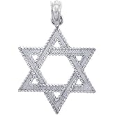 Claddagh Gold Star of David Silver Pendant