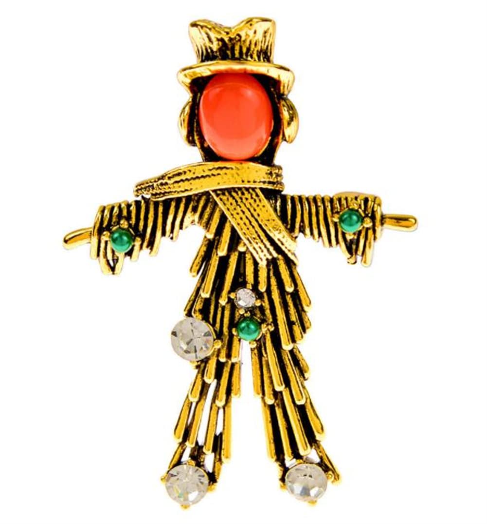 Scarecrow Enamel Brooch Fashion Enamel Crystal Rhinestones Brooch Pin Jewelry Lapel Pin For Girls Boys Women Men