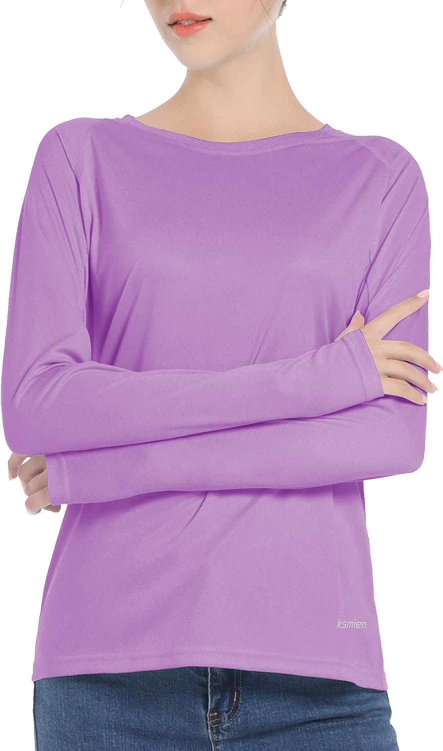 Women's UPF 50+ Sun Protection UV Shirts - Long Sleeve Outdoor Hiking Fishing Swim SPF Rash Guard T-Shirt with Thumbhole: Clothing