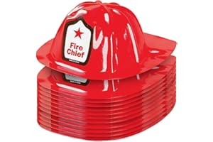 Rhode Island Novelty Plastic Firefighter Chief Hat (Set of 12)