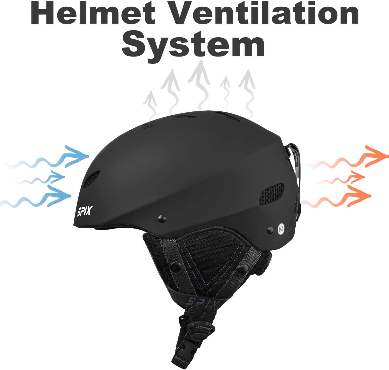 SPIX Ski Helmet Snowboard Helmet - ASTM Safety Certified Size Adjustable for Adults Youth Men and Women: Sports & Outdoors