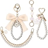 LIUZONGIN 4 Pcs Pearl Purse Chain Gold Metal Bag Extender Chain Short Purse Strap Extender Replacement with Cherry Blossom Ba