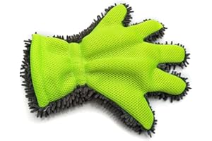 5 Finger Microfiber Wash Mitt, Auto Dusting Cleaning Glove, Car Interior Exterior Cleaning Glove for Car Motorbike Washing Dr