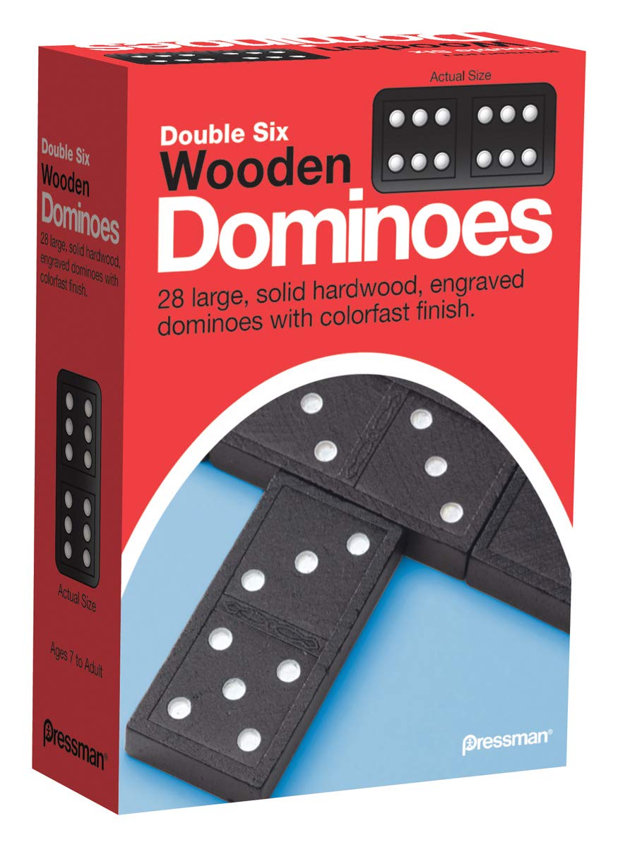 Goliath Games Double 6 Wooden Dominoes, Wooden Dominoes Six, 7.87 inches