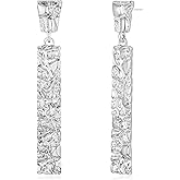 Chunky Gold Earrings for Women - Hammered Gold Plated Dangle Drop Jewelry Gifts