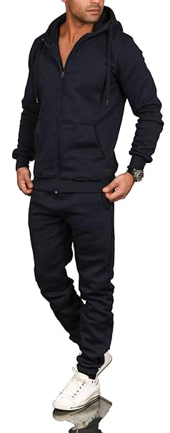 A. Salvarini Herren Jogging Anzug Trainingsanzug Sportanzug Sweatshirt AS071