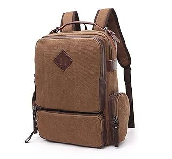 Demidel? - Casual Canvas Laptop School Travel Office College Sports Gym Backpack, Bag for Girls Women Men Kids Boys (Brown)
