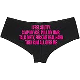Knaughty Knickers I Feel Slutty Pull My Hair Talk Dirty Fuck Cum Black Boyshort