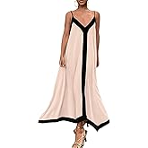 PRETTYGARDEN Womens Maxi Dress 2026 Summer Sundress V Neck Spaghetti Strap Flowy Elegant Party Dresses Beach Vacation Clothes