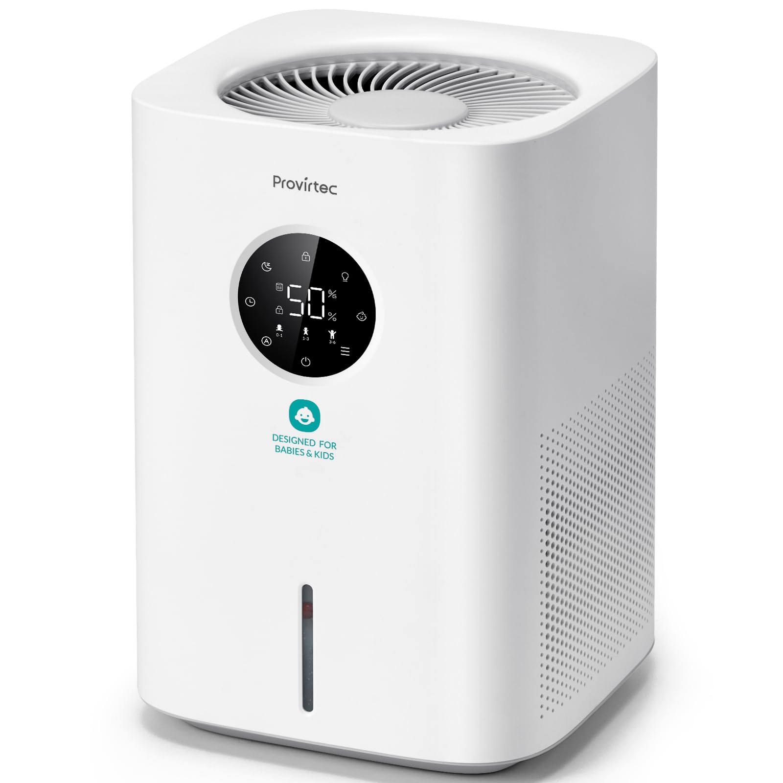 Photo 1 of *** MISSING CORD***    Provirtec Pro Baby Evaporative Humidifier for Bedroom, MistFree & No White Dust, BPA-Free and 16dB Quiet Sleep for kids, 3 Age-Modes, Auto Control, Tap Water Safe, 4L Easy Clean Tank for Nursery