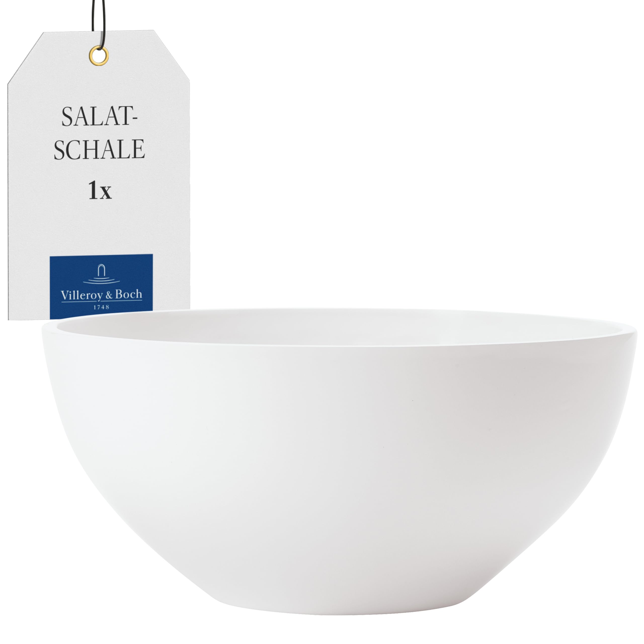 Villeroy & Boch – Artesano Salat-/ Servierschüssel Weiß, Spülmaschinenfest, Mikrowellensicher, Salatschüssel, Schüssel, Groß, Premium Porzellan